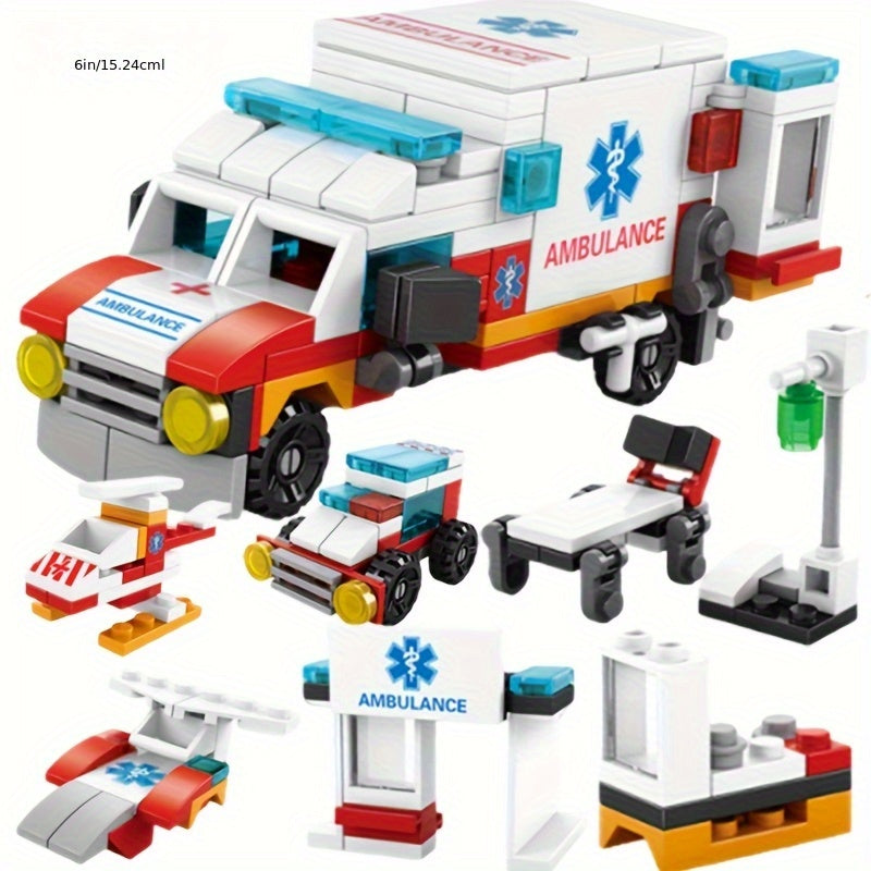 City Ambulance Building Blocks 6in 1 DIY Car Assembly Toy