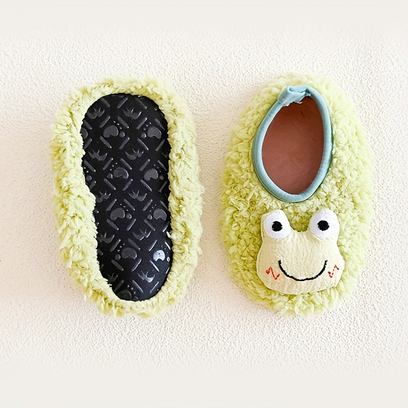 Furry House Shoes for Boys and Girls Non Slip Soft Bottom Walking Shoes