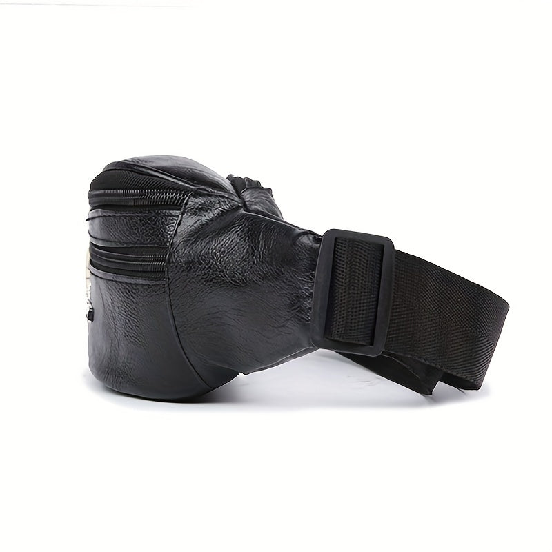 Waterproof PU Leather Waist Bag Fanny Pack for Outdoor Sports Hiking Travel