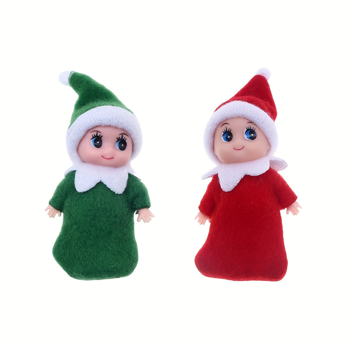 Christmas Elf Dollhouse Bookshelf Hair Photography Props Red and Green Set of 2