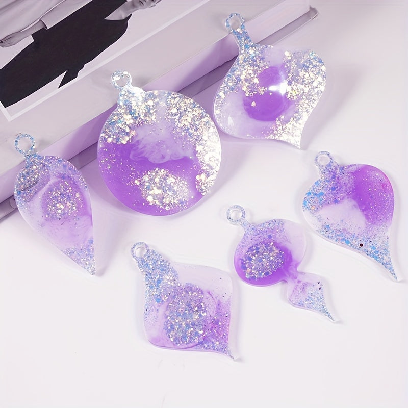 12Pcs Christmas Resin Ornament Molds Set - Xmas Pendant Silicone Mold
