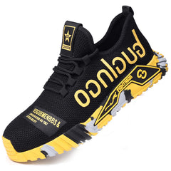 Men's Steel Toe Work Safety Shoes, Anti-skid, Puncture Proof, Lace Up