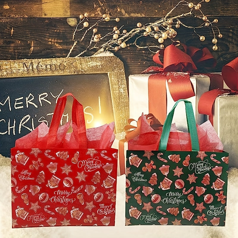 Reusable Christmas Tote Bags Large Non-woven Gift Wrap Bags