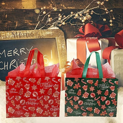 Reusable Christmas Tote Bags Large Non-woven Gift Wrap Bags