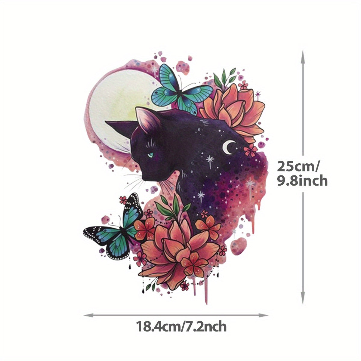 Cat Moon Ironing Sticker DIY Heat Transfer Patches For Clothes