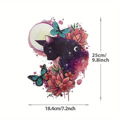Cat Moon Ironing Sticker DIY Heat Transfer Patches For Clothes