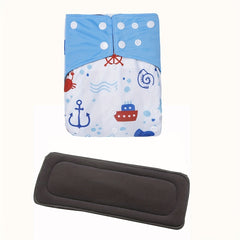 1pc Reusable Baby Diaper Adjustable Washable Diaper with Bamboo Charcoal Insert
