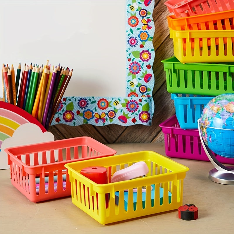6pcs Colorful Classroom Storage Basket for Pencils and Stationery