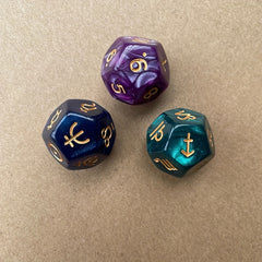3pcs Multicolor Dice 12 Sided Resin Dice Astrology Tarot Constellation Dice