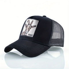 Casual Embroidered Animals Goat Pattern Sunshade Cap