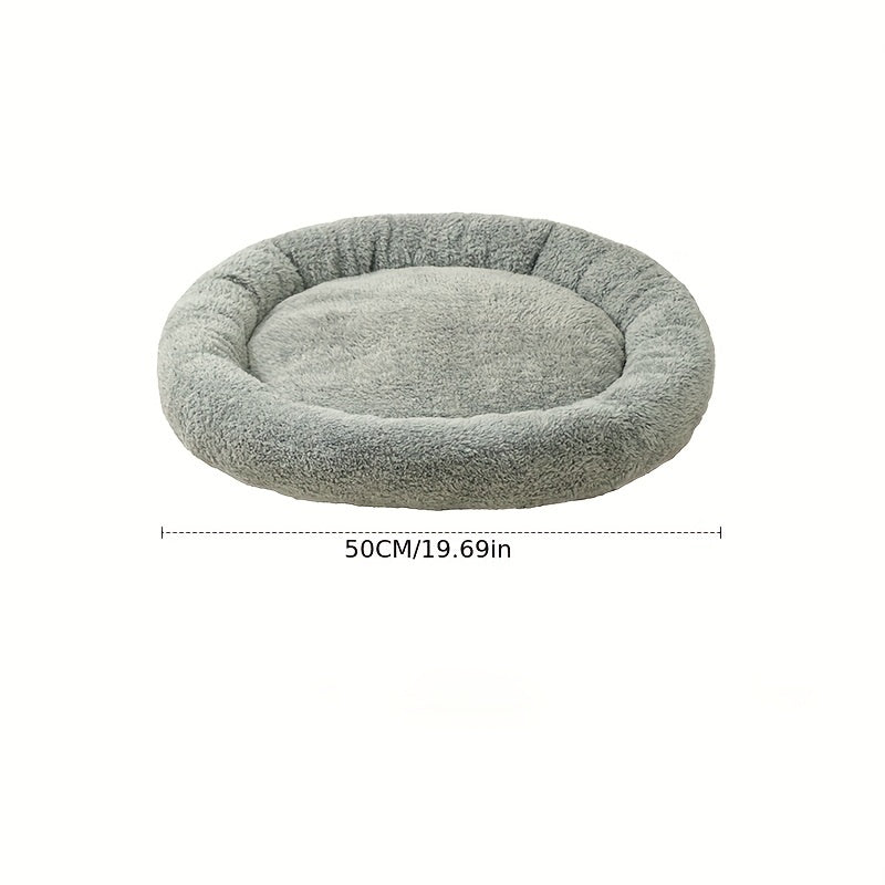 Soft Plush Round Cat Bed Bolster Nest - Pet Supplies