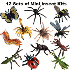 12pcs Mini Insect Animal Model Set Realistic Insects Figures Toys