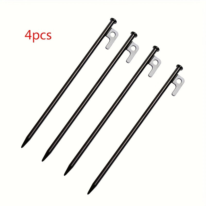 4pcs Outdoor Camping Ground Nails Steel Ground Nails for Canopy Tent Beach