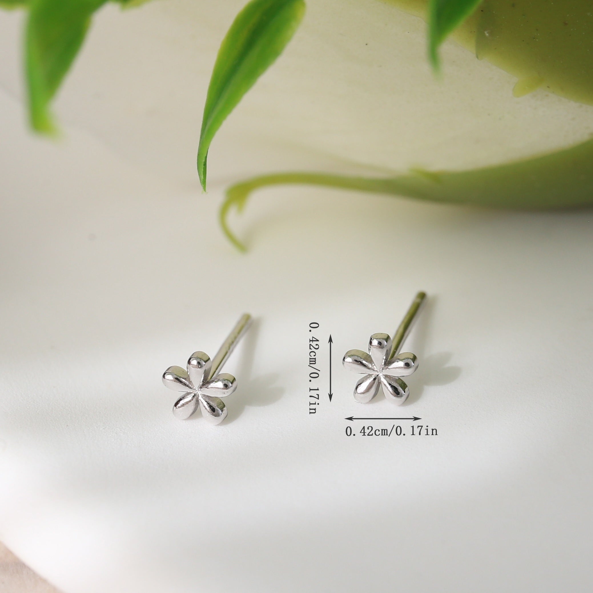 925 Silver Flower Stud Earrings for Teen Girls