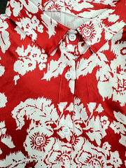 Women's Plus Floral Print Button Up Maxi Shirt Dress