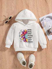 Baby Boys Flower Letter Print Hoodie
