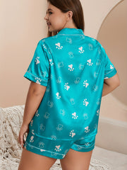 Dog Footprint Tee & Shorts Pajama Set