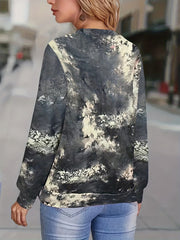 Dancing Skull Print Sweatshirt Crew Neck Long Sleeve Halloween Sweatshirt