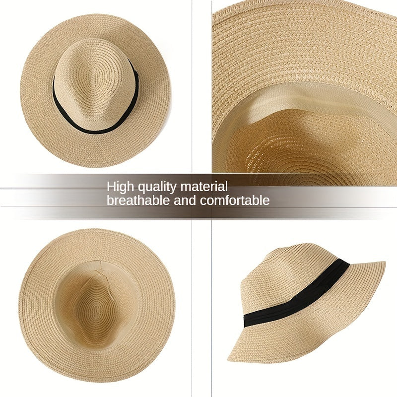 Men's Straw Hat Summer Sunshade Jazz Top Hat