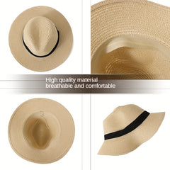 Men's Straw Hat Summer Sunshade Jazz Top Hat