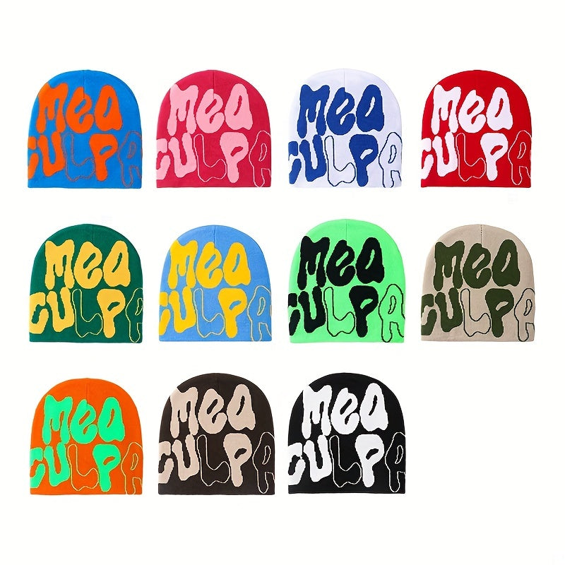 Letter Jacquard Y2K Beanie Candy Hip Hop Unisex Skull Cap