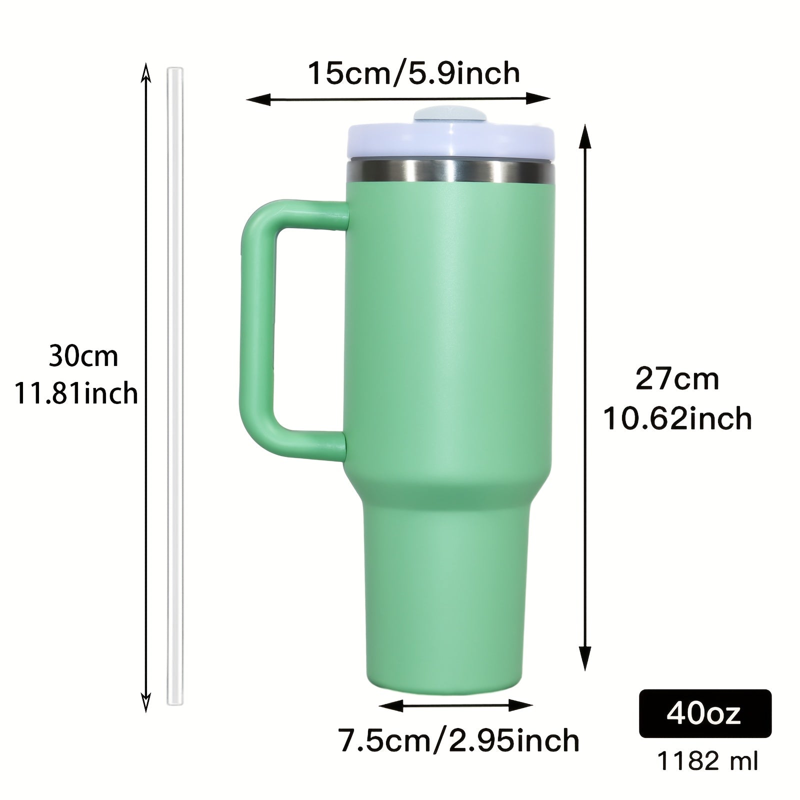 Aeyeele 40oz Stainless Steel Double Wall Tumbler With Lid - Portable Water Cup