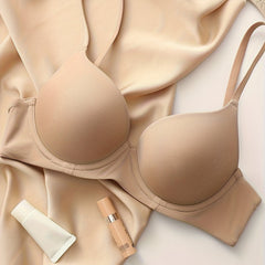 Comfy Push Up Bra Solid T-Shirt Style Breathable Lingerie