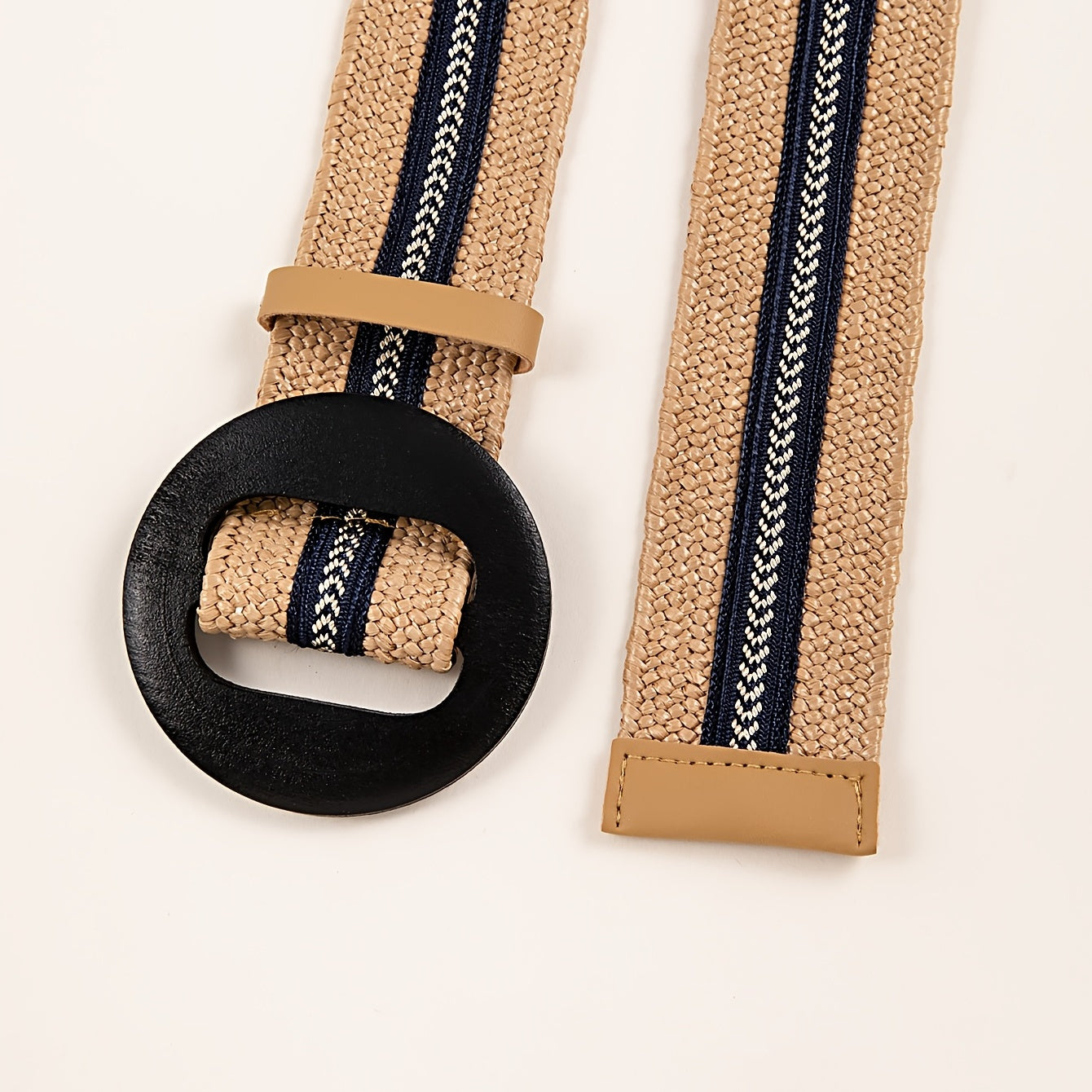 Round Buckle Belt Dress Woven Belt Boho For Casual Festive Party