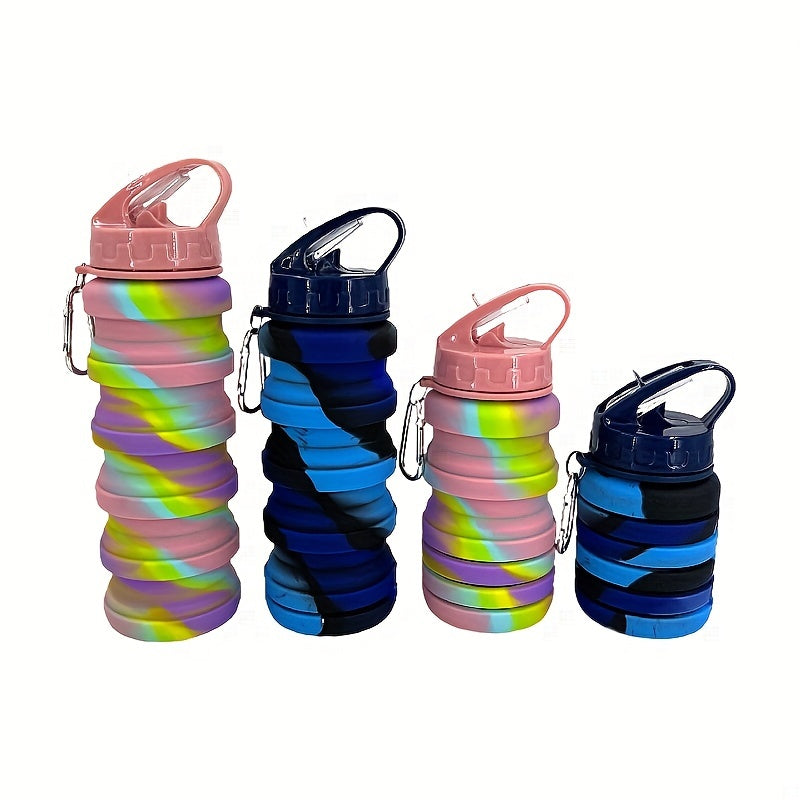 Portable Camo Water Cup Silicone Telescopic Sports Bottle