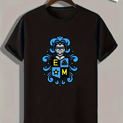 Knight Pattern Print Men's Sports T-shirt for Fitness Activities