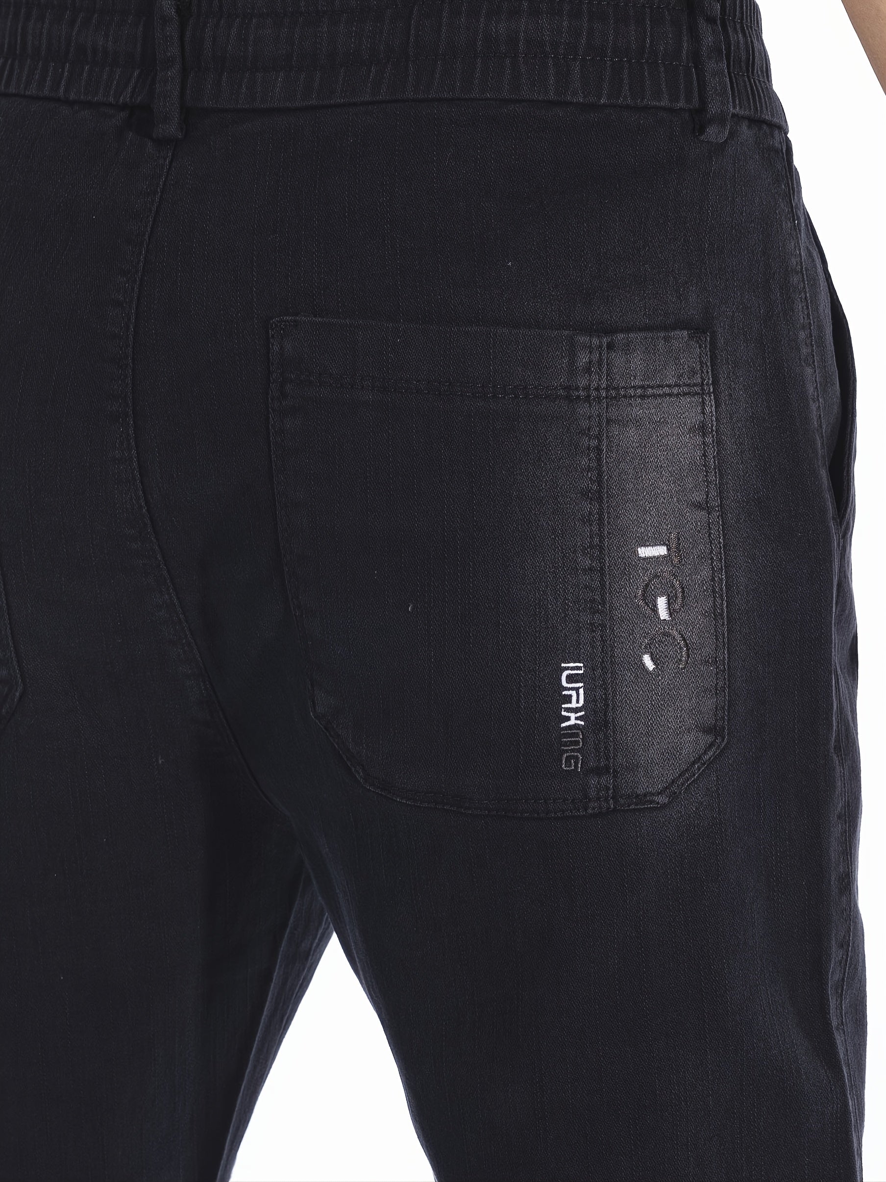 Men's Winter Jogger Pants Embroidered Letter Print Drawstring