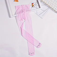 Girls Pink Cat Stylish Pantyhose Dot Pattern Dress Tights