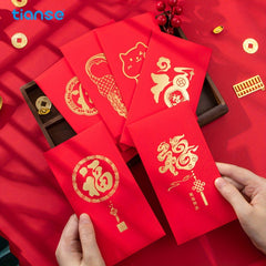 6pcs Chinese Red Packet Lucky Money Envelope Spring Wedding Greeting Decoration