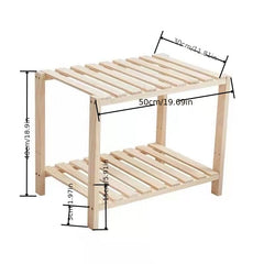 2 Tier Wooden End Table for Living Room and Bedroom, Easy Assembly