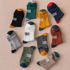 10 Pairs Boys Block Socks Breathable Crew Socks Children's Socks