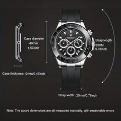 LIGE Boy's Big Dial Silicone Sport Watch Waterproof Quartz Chronograph