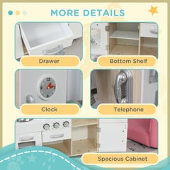 Wooden Pretend Play Toy Kitchen Cooking Set for Boys Girls
