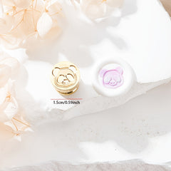 Brass Seal with Bear Pattern - Ideal for Gift Packaging & Invitations