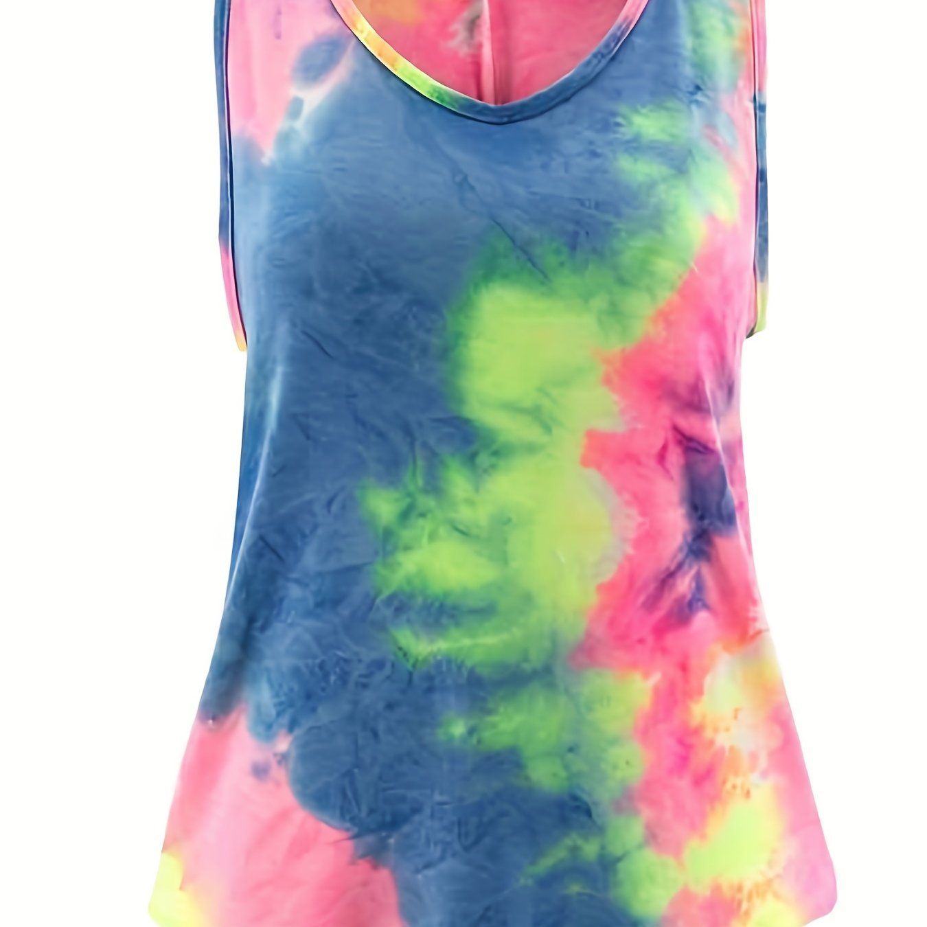 Sexy V Neck Tie Dye Tank Top
