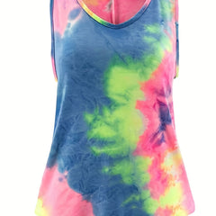 Sexy V Neck Tie Dye Tank Top
