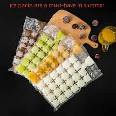 Disposable Ice Cube Bag - Self-sealing Freezer Stackable Tray