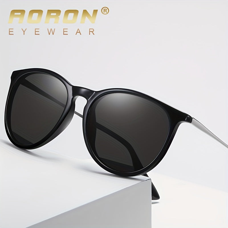 AORON Round Frame Polarized Sunglasses with Colorful Film