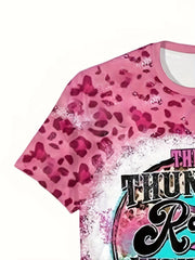 Leopard Print Short Sleeve T shirt Kids Summer Tops