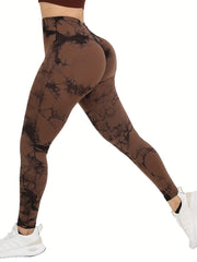 Women's Tie Dye High Waist Yoga Leggings Hip Lifting Sports Pants