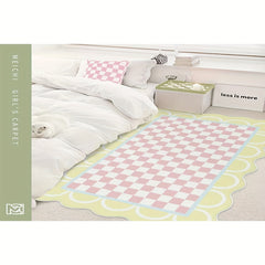 Wavy Plaid Kitchen Rug Anti Slip Carpet Absorbent Bath Mat