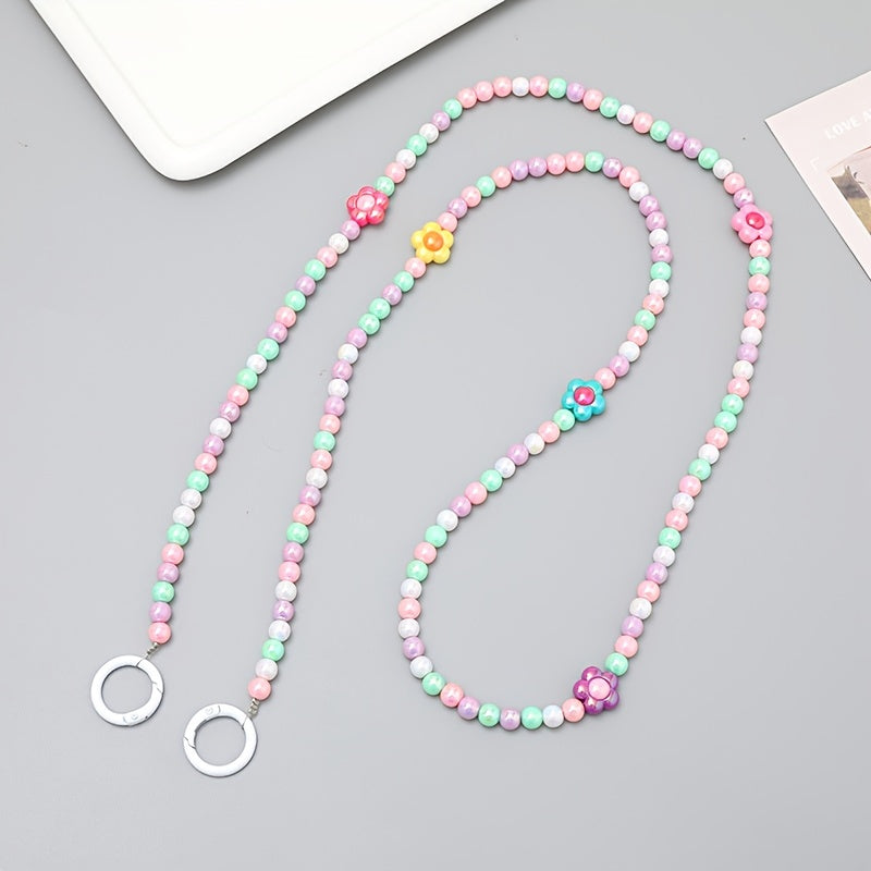 Tulip Flower Beads Cross Chain Freshy Bag Shoulder Strap