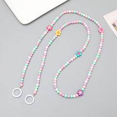 Tulip Flower Beads Cross Chain Freshy Bag Shoulder Strap