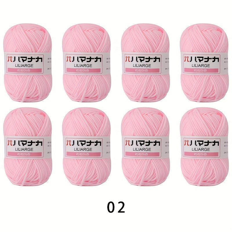 8pcs 100 Acrylic 4 Strands Braided Yarn Soft Textured Hand Crochet Knitting