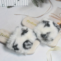 Fleece Open Toe Slippers Girls Non Slip Indoor Home Shopping