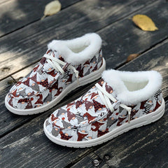 Women's Christmas Dwarfs Print Snow Boots Plus Plush Comfort Shoes